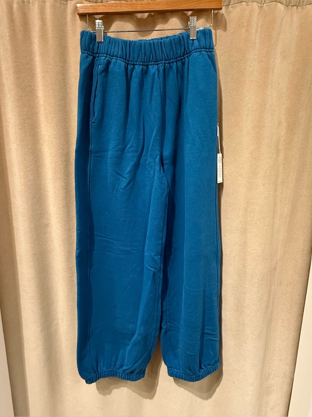 Le Bon Shoppe French Terry Balloon Pants in Teal Blue - Picture 4 of 6